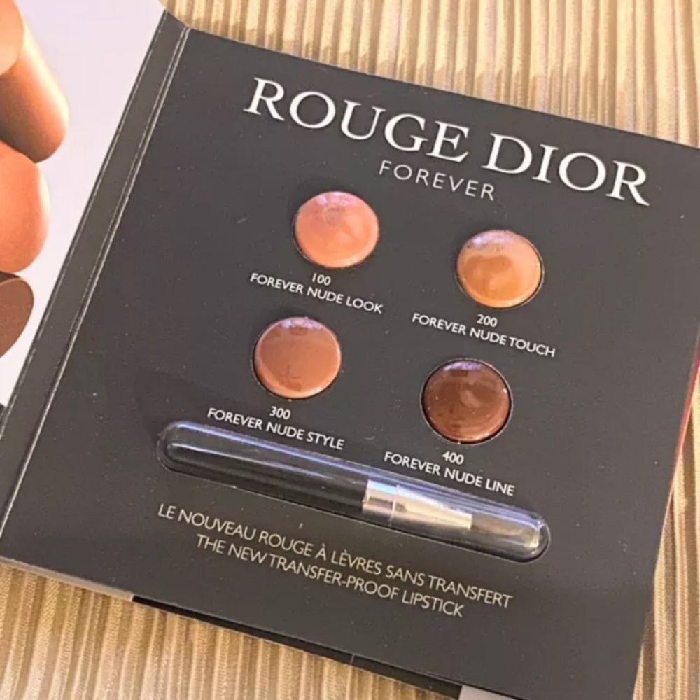 Dior Rouge Dior Forever Lipstick Nude Sample 5 Shades & Brush